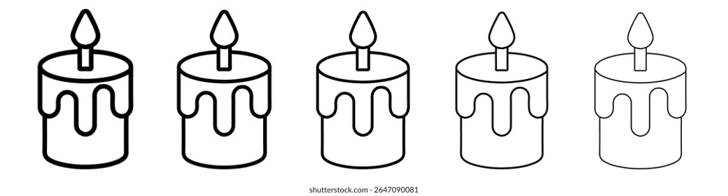 candle icon vector outline symbol or illustration