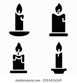  Candle icon vector icon set art