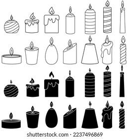 Candle icon vector set. lighting illustration sign collection. Suppository symbol or logo.