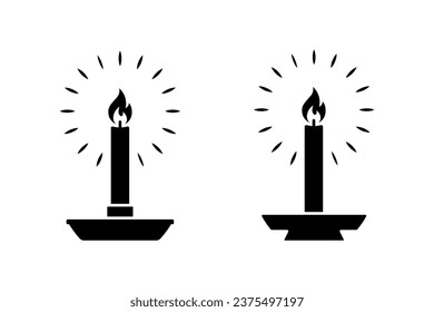 Candle icon vector set. Candle silhouettes symbol