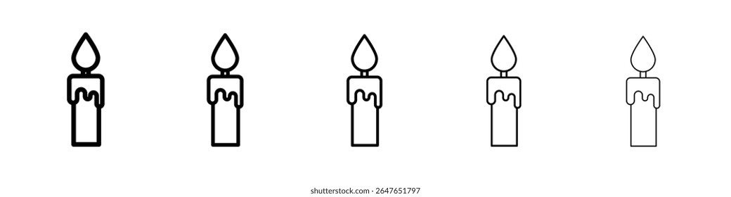 candle icon vector thin outline style sign