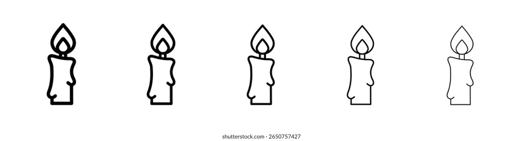 candle icon vector thin outline style sign