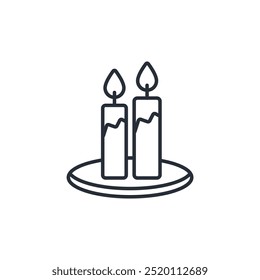 candle icon. vector.Editable stroke.linear style sign for use web design,logo.Symbol illustration.