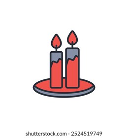 candle icon. vector.Editable stroke.linear style sign for use web design,logo.Symbol illustration.