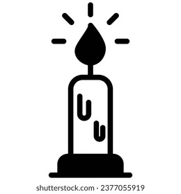Kerzensymbol mit weißem Hintergrund, Vektorgrafik