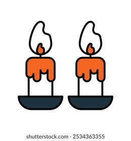 Icono de vela con fondo blanco Vector Ilustración de stock
