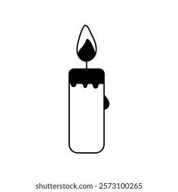 candle icon with white background vector stock illustration