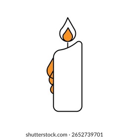 candle icon with white background vector stock illustration