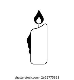 candle icon with white background vector stock illustration