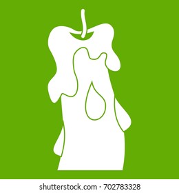  Candle icon white isolated on green background. Vector illustration