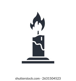 candle icons isolated on White Background. Flat style design