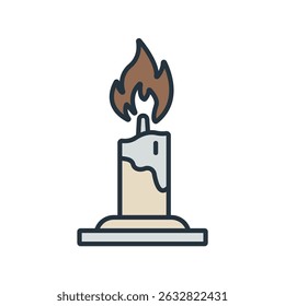 candle icons isolated on White Background. Flat style design