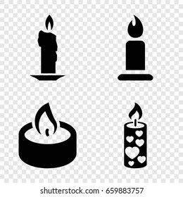 Candle icons set. set of 4 candle filled icons such as