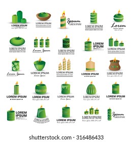 Candle Icons Set - Isolated On White Background - Vector Illustration, Graphic Design, Editable For Your Design