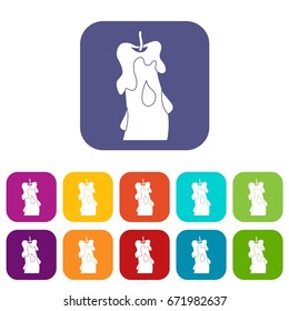  Candle icons set vector illustration in flat style In colors red, blue, green and other