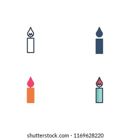 candle icons vector eps10. icon design with four different styles