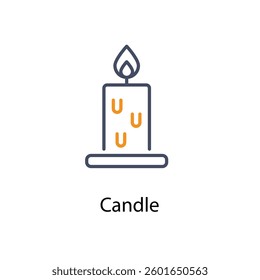 Candle icons vector set stock illustration.