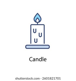 Candle icons vector set stock illustration.
