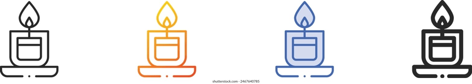 candle icon.Thin Linear, Gradient, Blue Stroke and bold Style Design Isolated On White Background