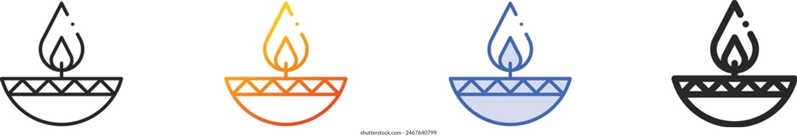 candle icon.Thin Linear, Gradient, Blue Stroke and bold Style Design Isolated On White Background
