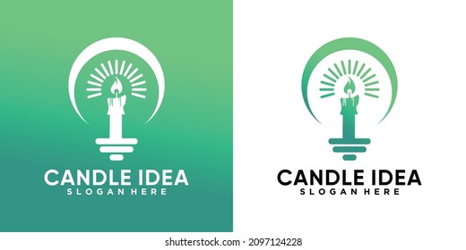 candle idea logo design with creative concept