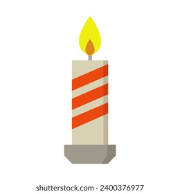 Candle illustrated on white background