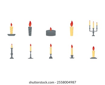 Candle Illustration Design Element Set