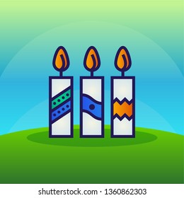 candle illustration with gradient style