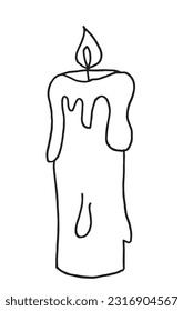 Candle illustration image. 
Hand drawn image artwork of candle. 
Simple cute original logo.
Hand drawn vector illustration for posters, cards, t-shirts.