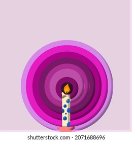 candle illustration with paper cut effect
