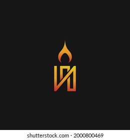 candle illustration simple logo concept