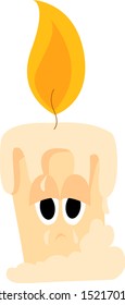 Candle, illustration, vector on white background.