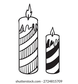 Activos de Imagen de velas para la fiesta de año nuevo en estilo blanco y negro