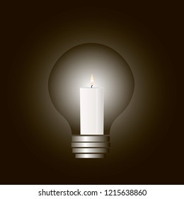 Candle inside the light bulb