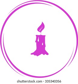 candle. Internet button. Vector icon.