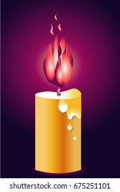 Candle  isolated illustration on dark background