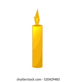 Candle isolated object on a white background. Vector icon