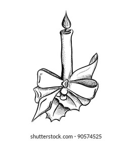 candle isolated on the white
