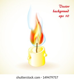 Candle isolated on white background vector