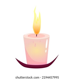 Candle isolated on white background. Cartoon vector illustration. Vector design for dia de los muertos Mexican holiday