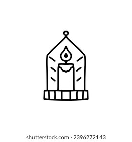 candle isolated on white,vector coloring page