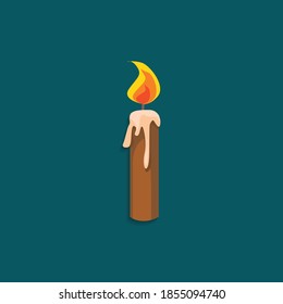 candle isolated vector flat illustration. design element