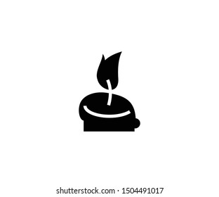 Candle isolated vector icon. Candle vector illustration