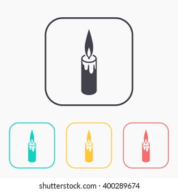 candle isometric 3d color icon set 