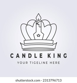 Candle king line art logo vector illustrations design