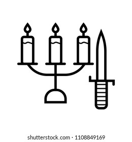 candle knife icon vector