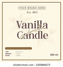 Candle Label Design Candlelight Elfenbeinfarbenkombination