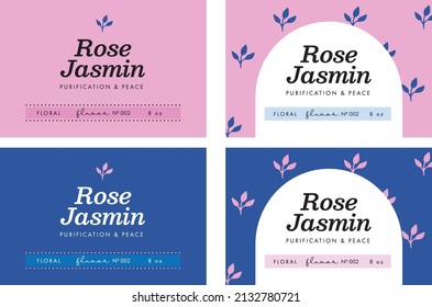 Candle Label Template Candy Pastel Colors, Minimalist Label Design, Packaging Label, Botanical, Lavender Candle, Label Sticker, Jasmin Candle, Floral, Floral Pattern, Trendy, Modern Template