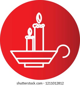 Candle Lamp Gradient Circle Vector Icon
