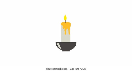 candle lamp icon logo design